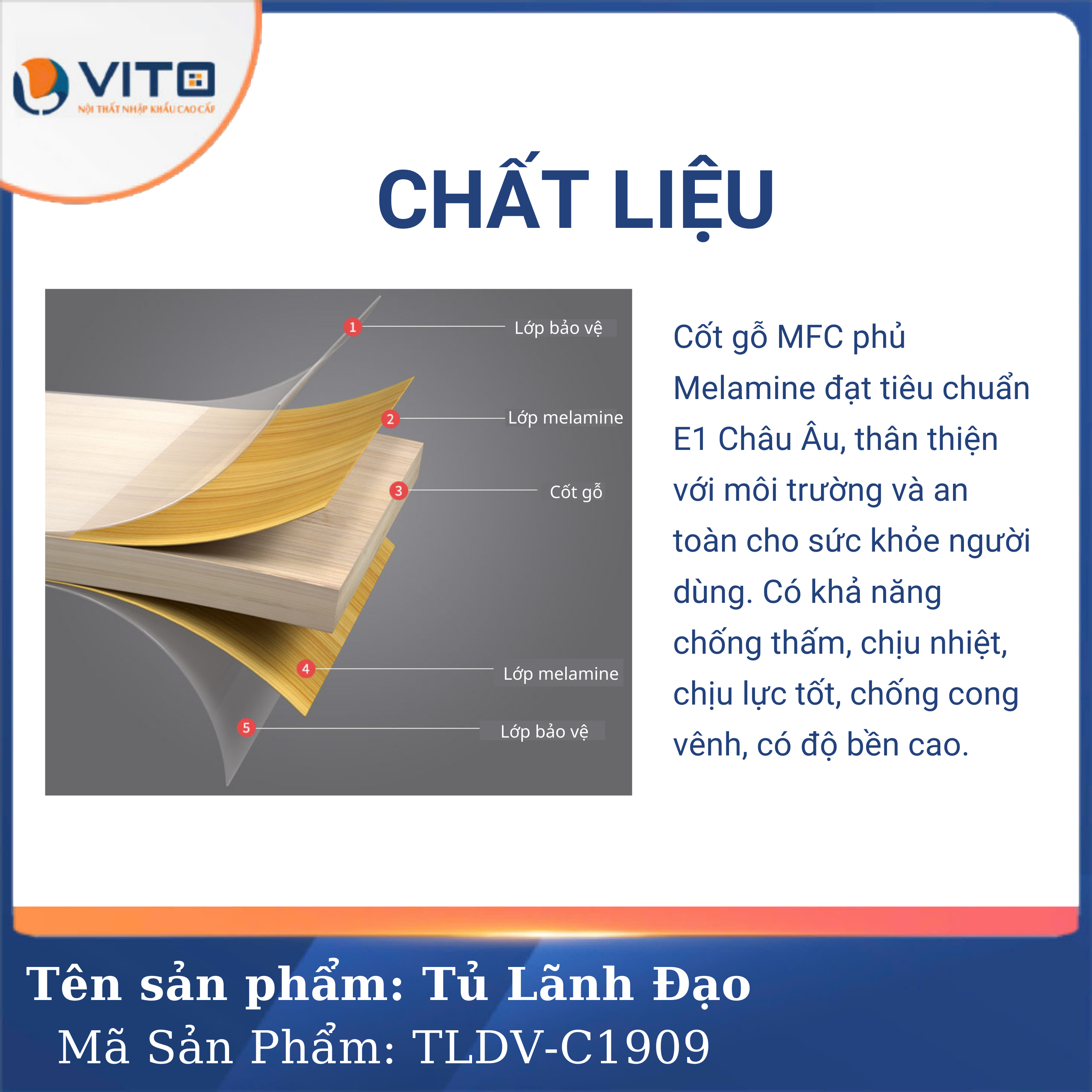 Tủ tài liệu lãnh đạo Vito TLDV-C1909