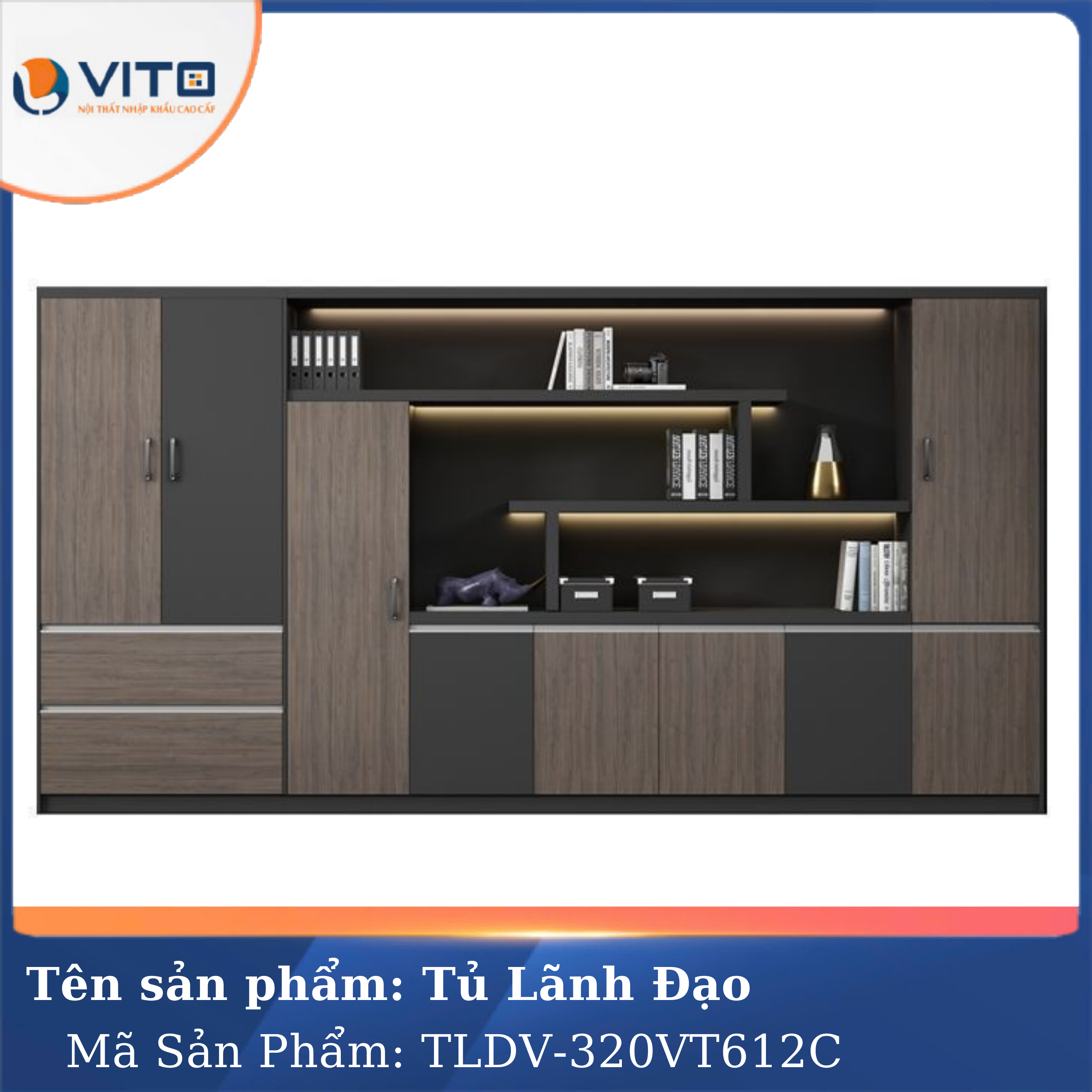 Tủ tài liệu lãnh đạo Vito TLDV-320VT612C