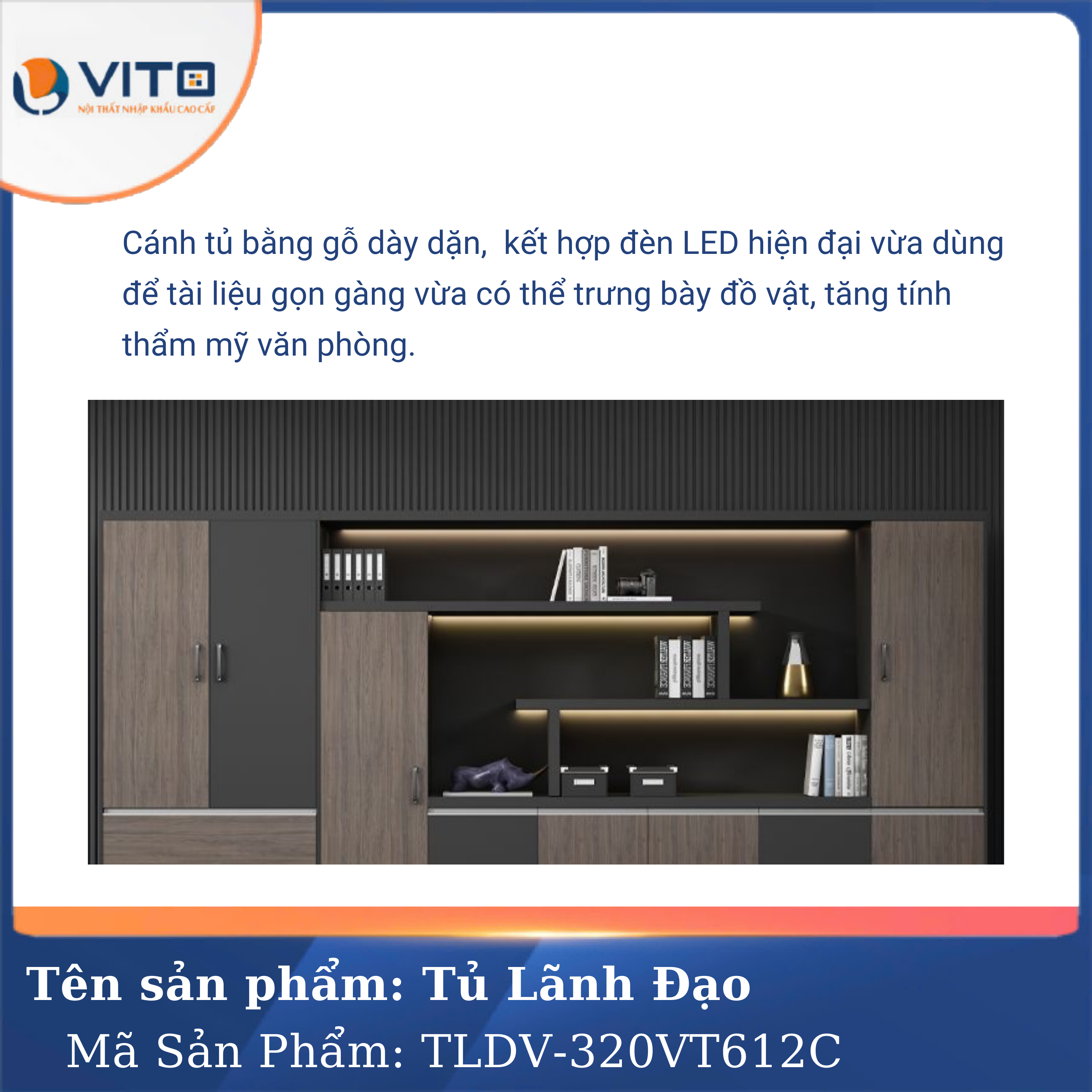 Tủ tài liệu lãnh đạo Vito TLDV-320VT612C