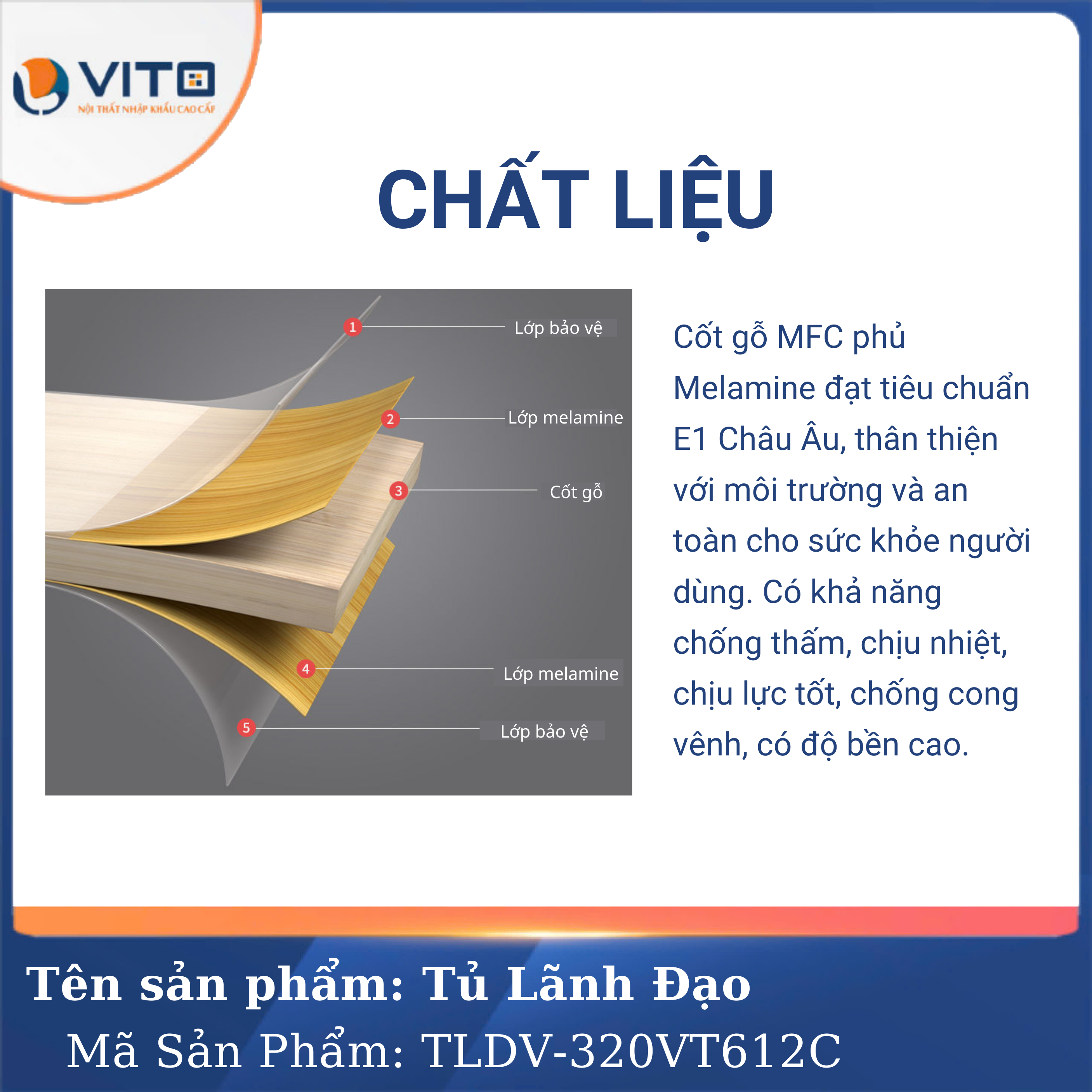 Tủ tài liệu lãnh đạo Vito TLDV-320VT612C