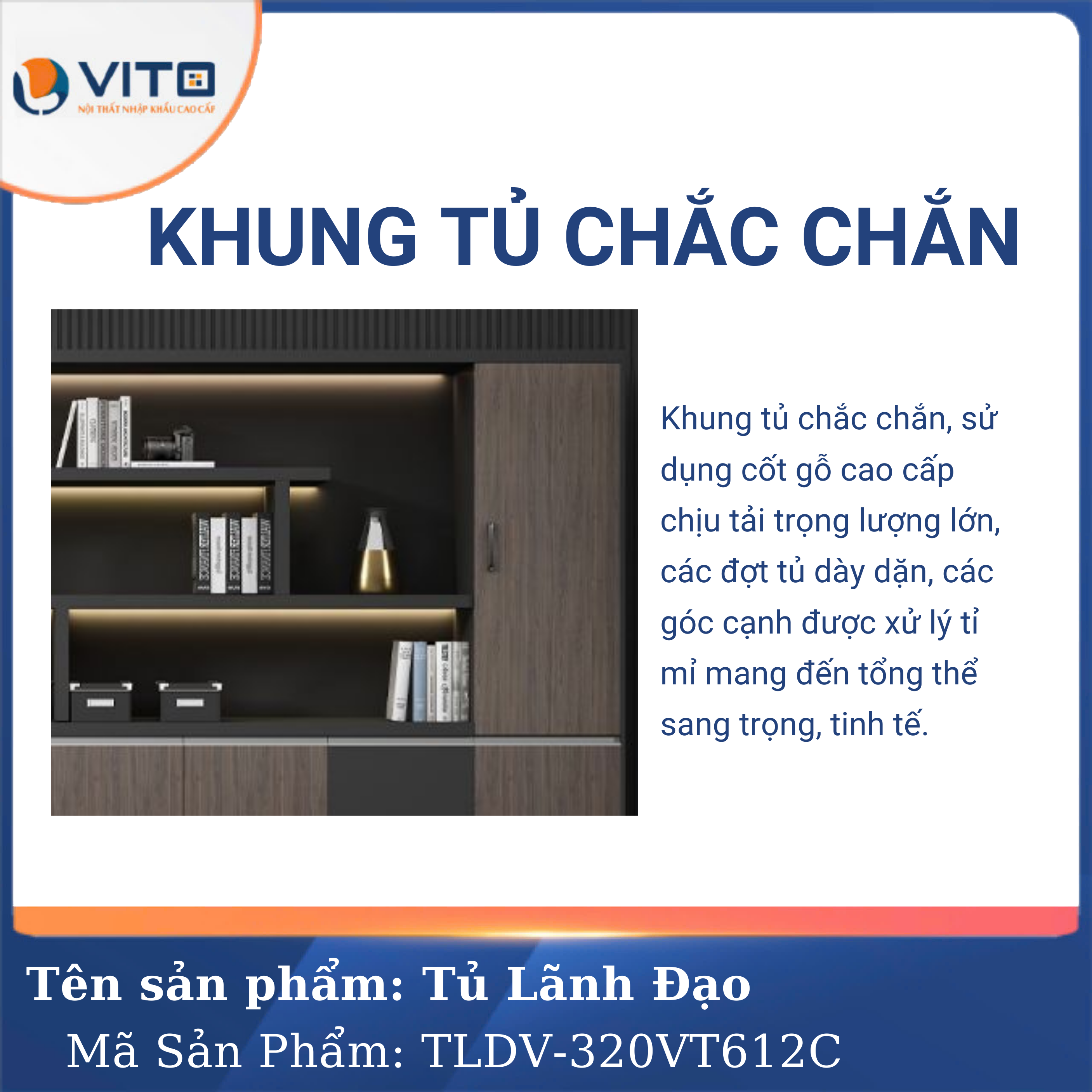 Tủ tài liệu lãnh đạo Vito TLDV-320VT612C