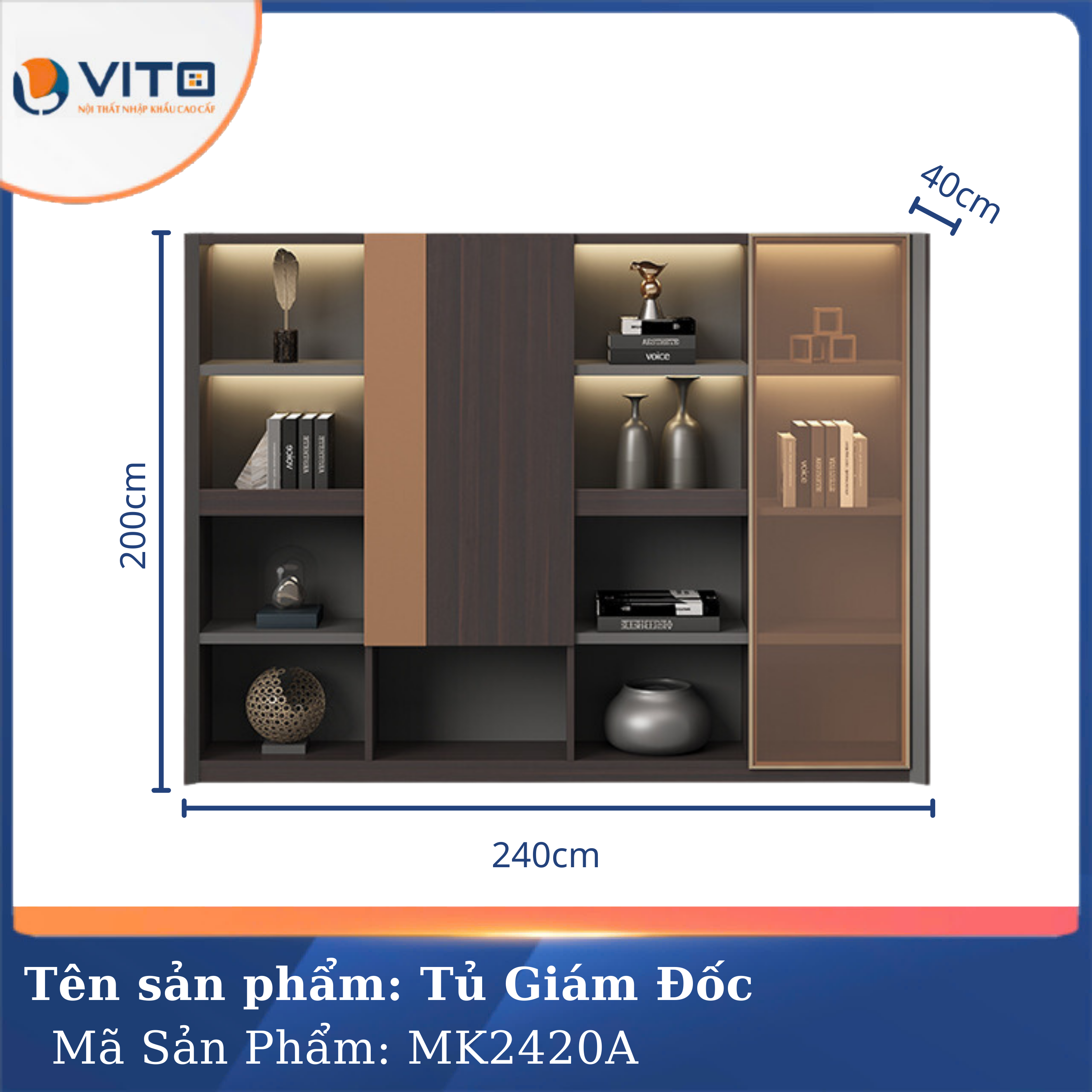 Tủ tài liệu giám đốc Vito MK2420A