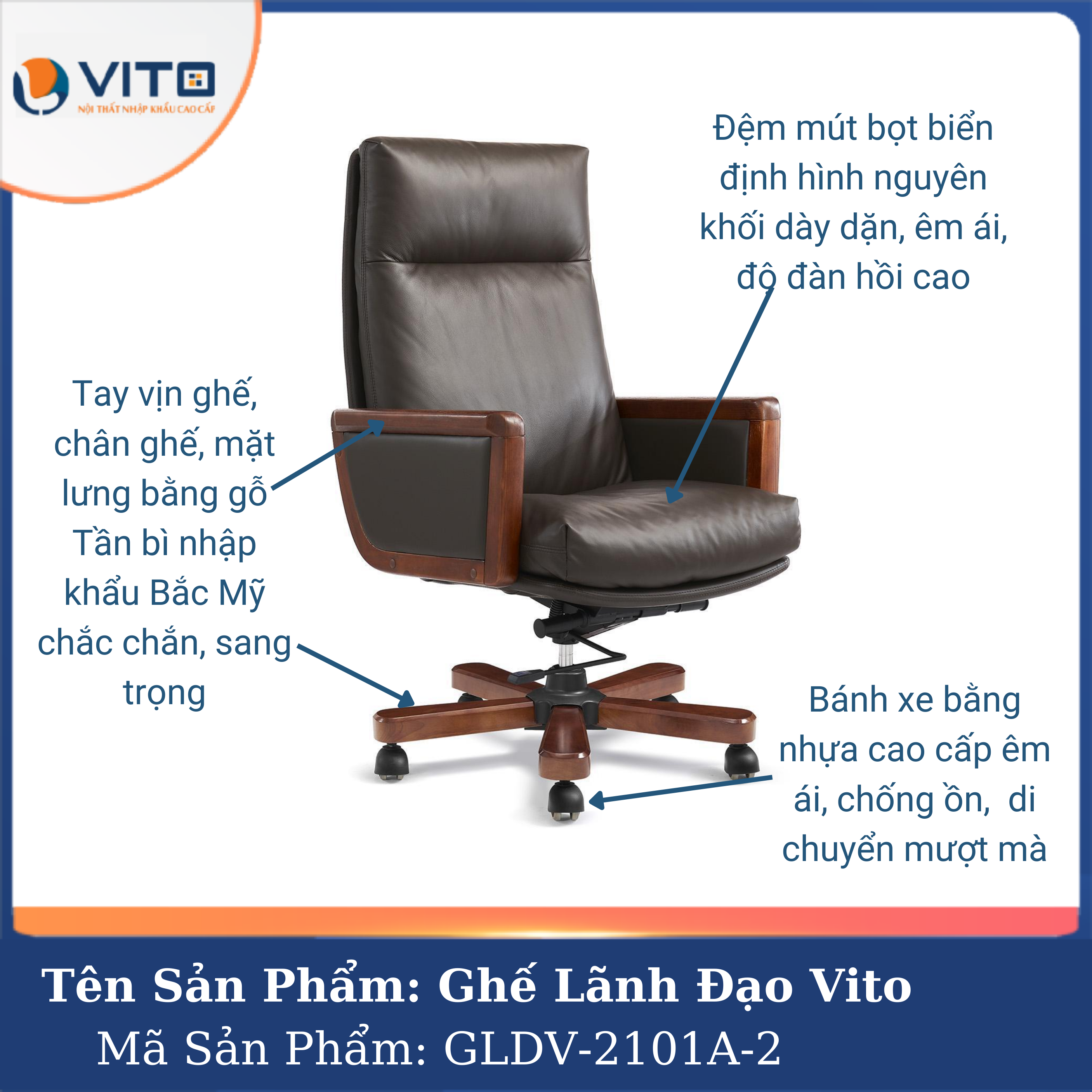 Ghế Lãnh Đạo Vito GLDV-2101A-2